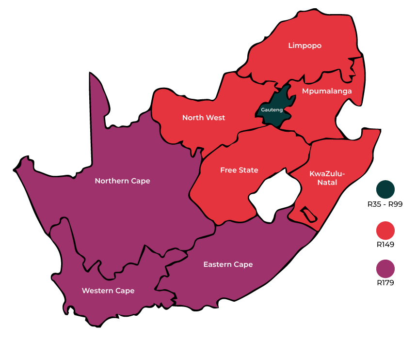 The Treatery delivery map